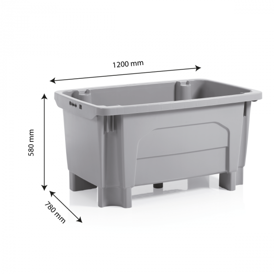 Bac grand volume empilable emboîtable - 4 pieds