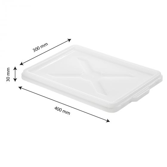 Couvercle pour demi-bac à pâtons clipsable 400 x 300 mm - blanc