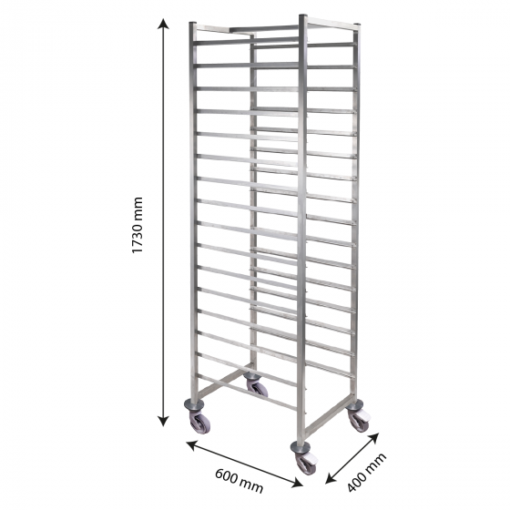 16-rack stainless steel trolley