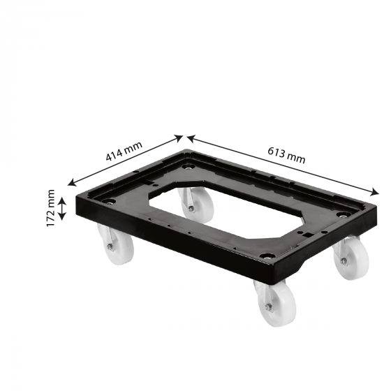 4 pivoting wheel dolly - stainless steel wheel housing