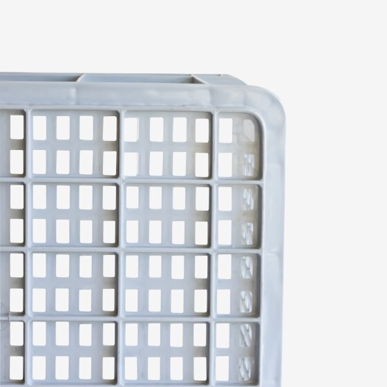 Stackable perforated crate with handles 500 x 400 x 330 mm - 48 L - grey