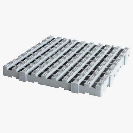 Flexible duckboard 50 x 50 cm, 50 mm thick - grey