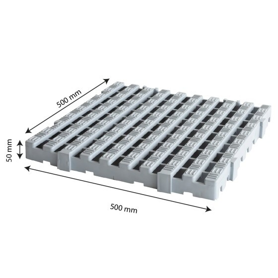 Caillebotis souple 500 x 500 épaisseur 50 mm - gris