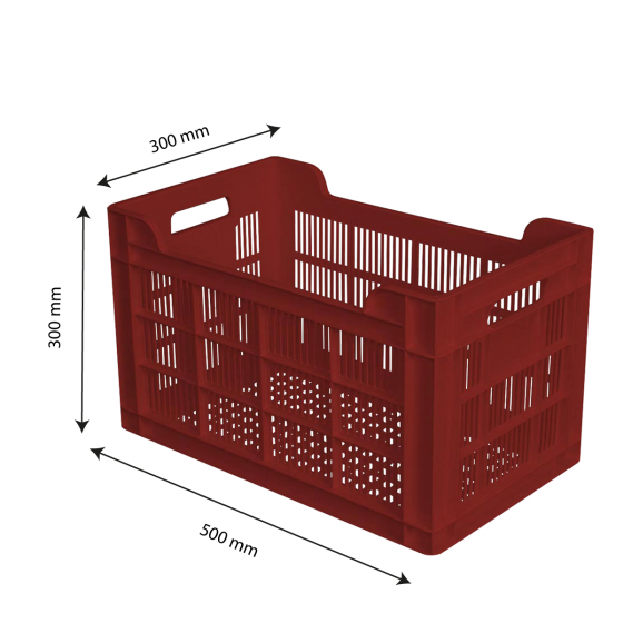 PERFORATED CRATE WITH HANDLE - 500 x 300