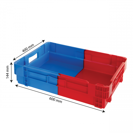 Two-tone nestable stackable solid crate