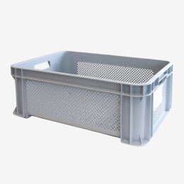 Caisse renforcée finement ajourée avec poignées 545 x 390 mm - 30 L et 45 L - 2 couleurs