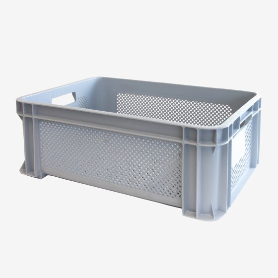 Caisse renforcée finement ajourée avec poignées 545 x 390 mm - 30 L et 45 L - 2 couleurs