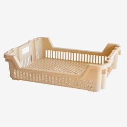 Caisse à viennoiseries ajourée empilable emboîtable 620 x 500 x 155 mm - 33 L - beige
