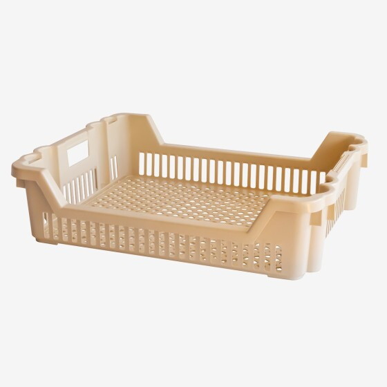 Stackable perforated pastry case 620 x 500 x 155 mm - 33 L - beige