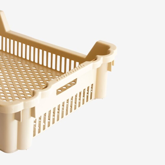 Caisse à viennoiseries ajourée empilable emboîtable 620 x 500 x 155 mm - 33 L - beige