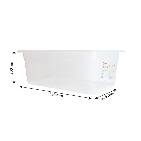 Gastronorm container + lid - GN1/1 HACCP - 200 mm - 26 L - Set of 2