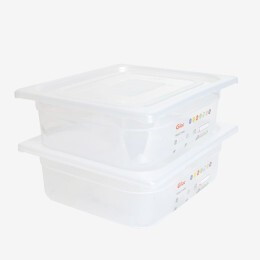 Bac gastronorme GN1/2 HACCP + couvercle - 100 mm - 6 L - Lot de 2