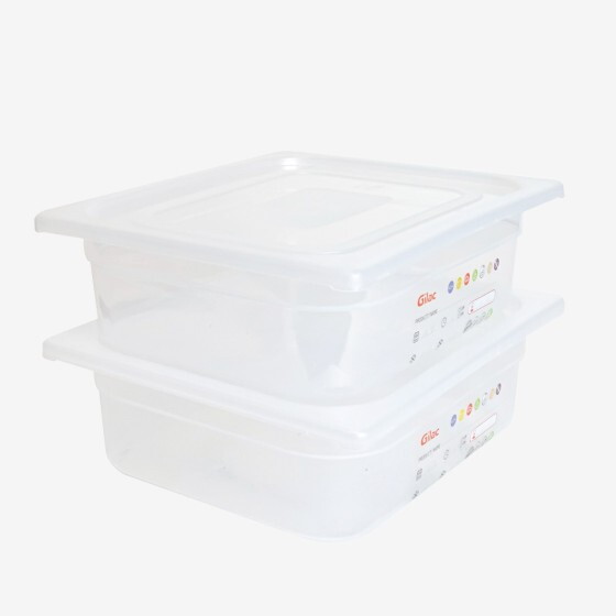 Bac gastronorme GN1/2 HACCP + couvercle - 100 mm - 6 L - Lot de 2