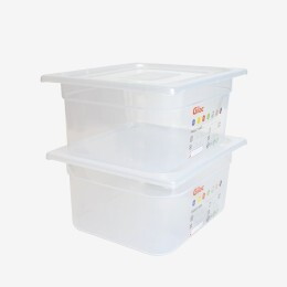 Bac gastronorme GN1/2 HACCP + couvercle - 150 mm - 9 L - Lot de 2