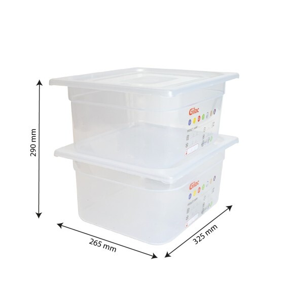 Bac gastronorme GN1/2 HACCP + couvercle - 150 mm - 9 L - Lot de 2