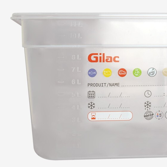 Bac gastronorme GN1/2 HACCP + couvercle - 200 mm - 12 L - Lot de 2