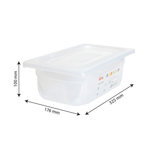 Gastronorm container + lid - GN1/3 HACCP - 100 mm - 3,8 L - Set of 2