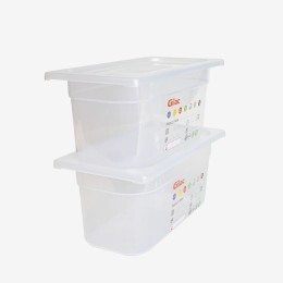 Bac gastronorme GN1/3 HACCP + couvercle - 150 mm - 5,5 L - Lot de 2