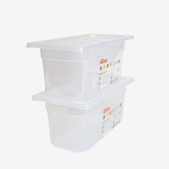 Bac gastronorme GN1/3 HACCP + couvercle - 150 mm - 5,5 L - Lot de 2