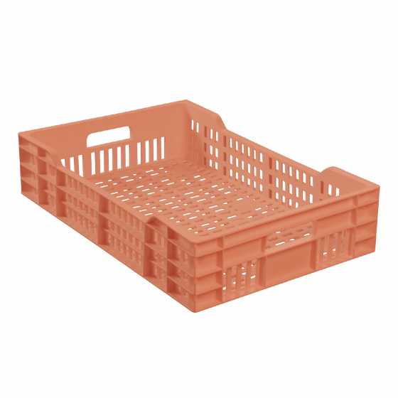 Perforated crate 600 x 400 cm - 25 L - terracotta