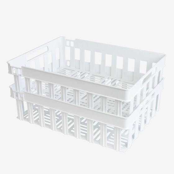 Stackable nestable openwork crate 400 x 300 x 120 mm - 13 L - 2 colours