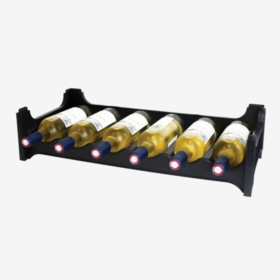 6-bottle rack 680 x 280 x 140 mm - black