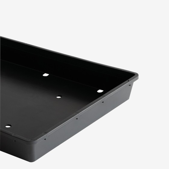 Eco-sustainable seedling tray with holes 565 x 425 x 80 mm - 15 L - black