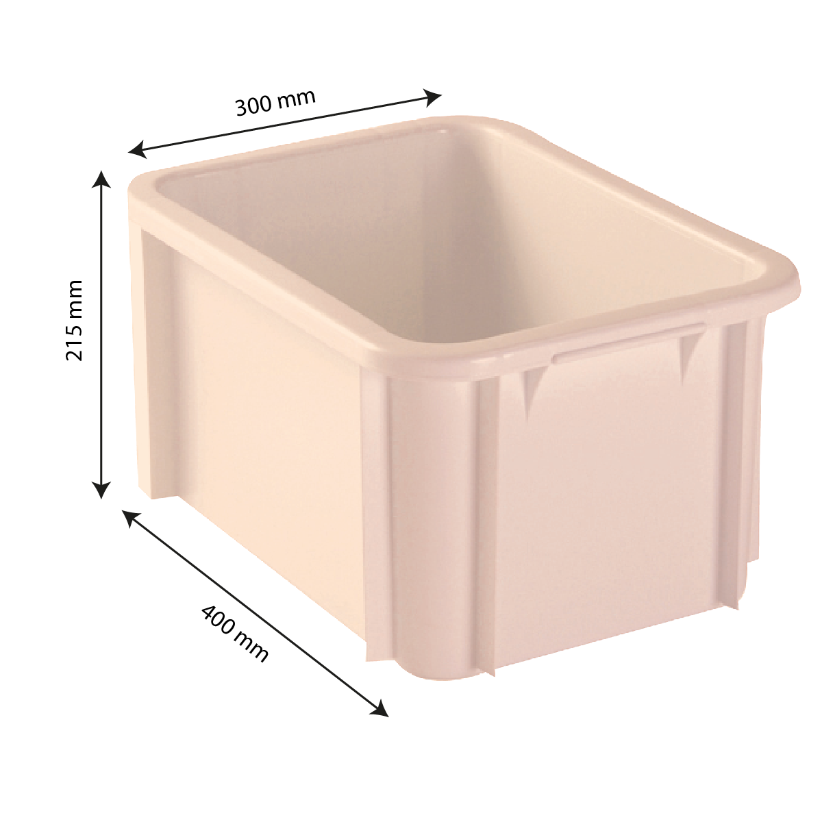 Grand bac plastique 400 litres 95x73x83 cm sur pieds gris