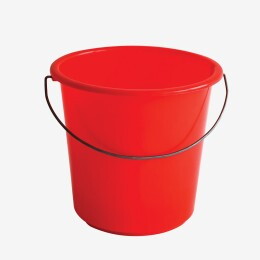 Seau rond léger avec anse acier - 5 L - rouge