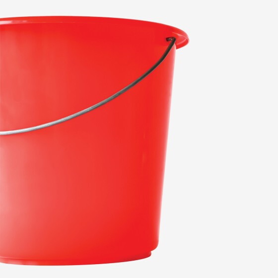 Seau rond léger avec anse acier - 5 L - rouge