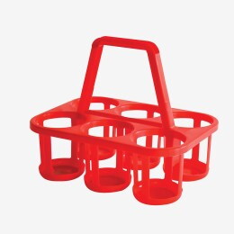 Panier porte-bouteilles 6 x 1 L - rouge