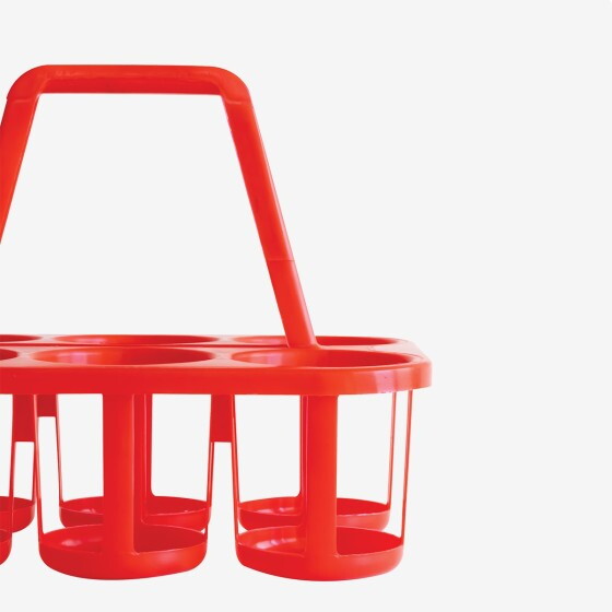 Basket for Bottles 6 x 1 L - Red