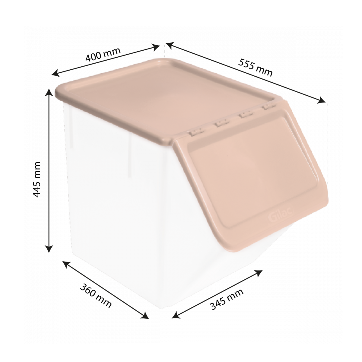 Bac à Ingredient 40 L avec Couvercle Transparent Gilac - Bacs