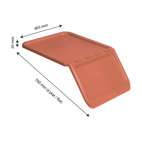 Lid for 40 L and 80 L storage container - terracotta