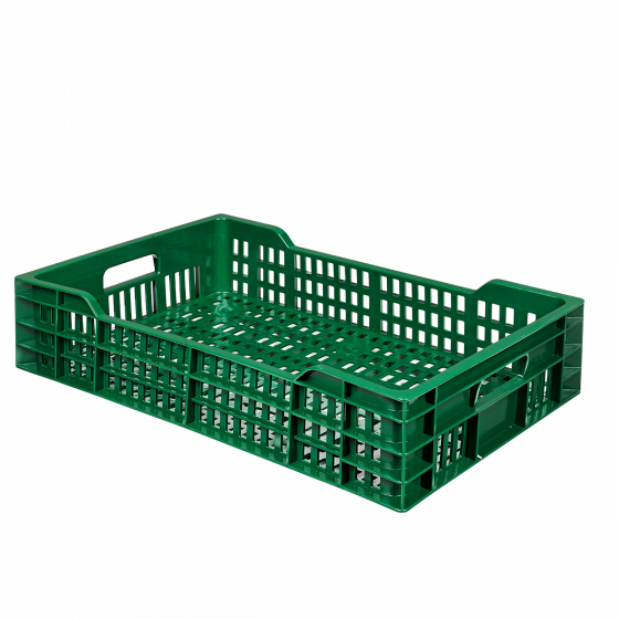 Perforated crate 600 x 400 in recycled PEHD