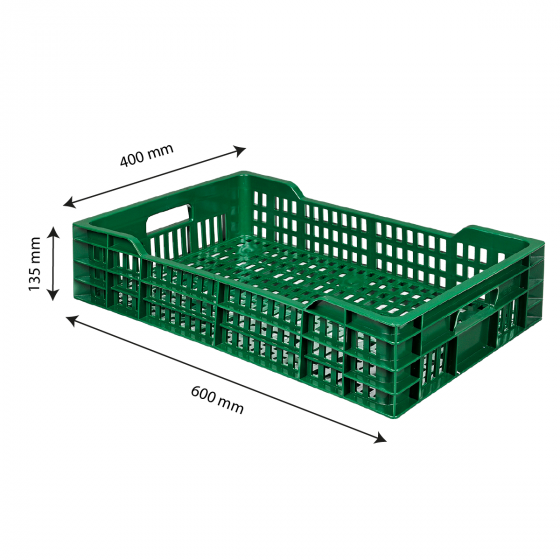 Caisse ajourée PEHD recyclé empilable 600 x 400