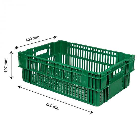 Caisse ajourée PEHD recyclé empilable emboîtable 600 x 400