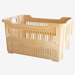 Stackable perforated pastry case 565 x 380 x 320 mm - 43 L - beige