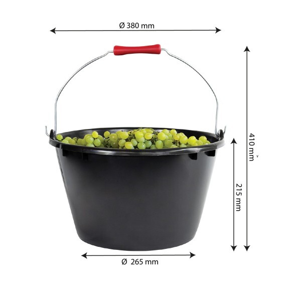 Seau rond éco-durable 15L - Poignée ergonomique - noir