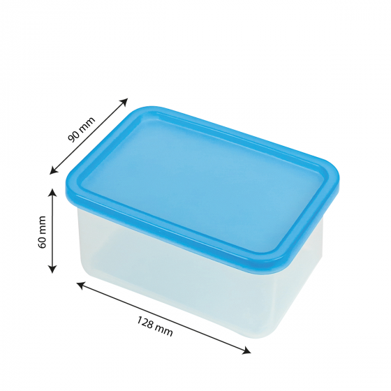 Boîte hermétique translucide + couvercle bleu