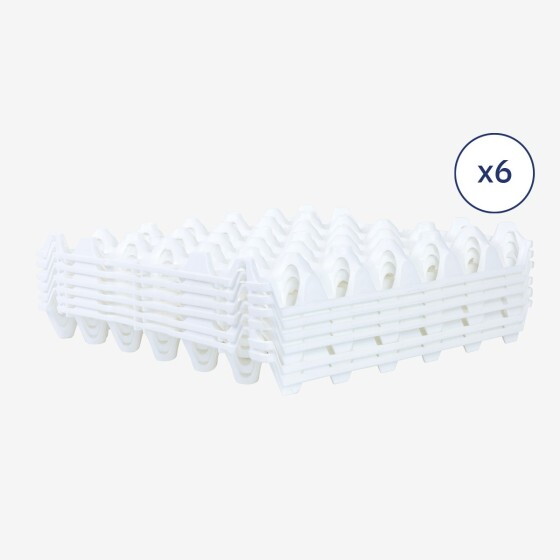 Alvéoles à oeufs - 30 oeufs - lot de 6 - blanc