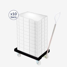 Bundle handle, rolling dolly, dough containers 15 L x20, and lid