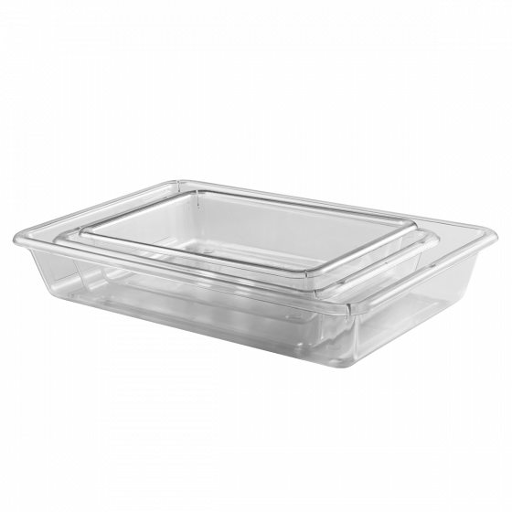 Flat tray in ABS - clear