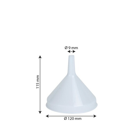 Traditional funnel  12 cm diameter  white