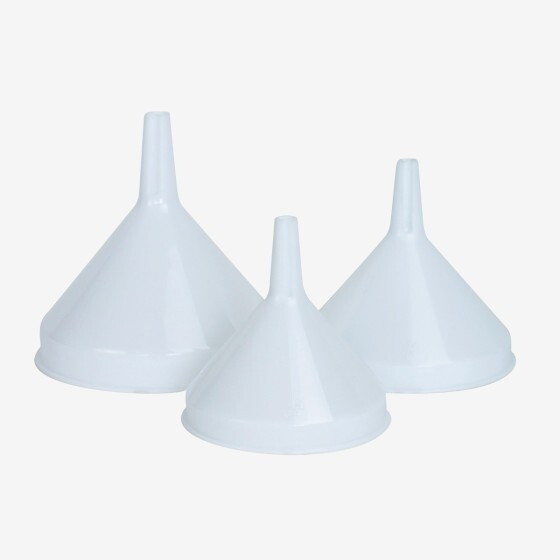 Lot de 3 entonnoirs traditionnels - 12 cm, 14 cm et 16 cm - blanc