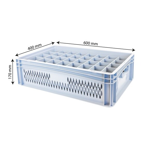 Transport crate for glasses diameter 66 mm  40 glasses  4 sizes