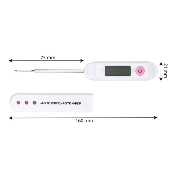 Thermomètre à sonde en inox étanche 80 mm