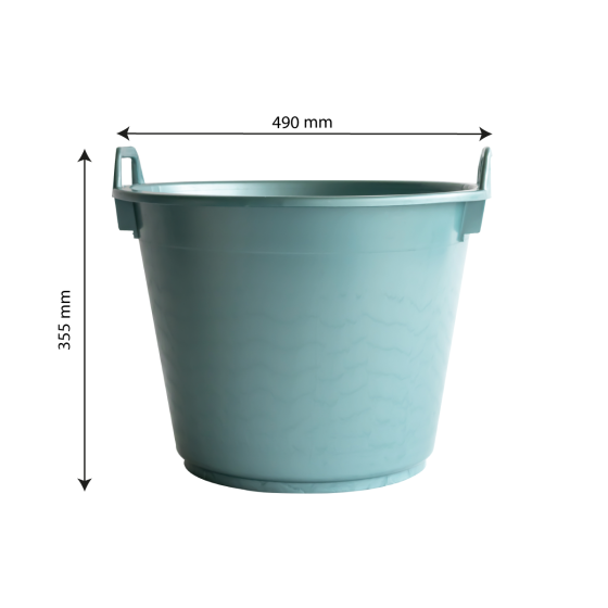 Baquet rond souple avec poignées - 40 L - vert