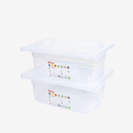 Gastronorm container + lid - GN1/4 HACCP - 100 mm - 2,6 L - Set of 2