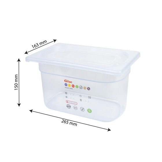 Gastronorm container + lid - GN1/4 HACCP - 150 mm - 3,8 L - Set of 2